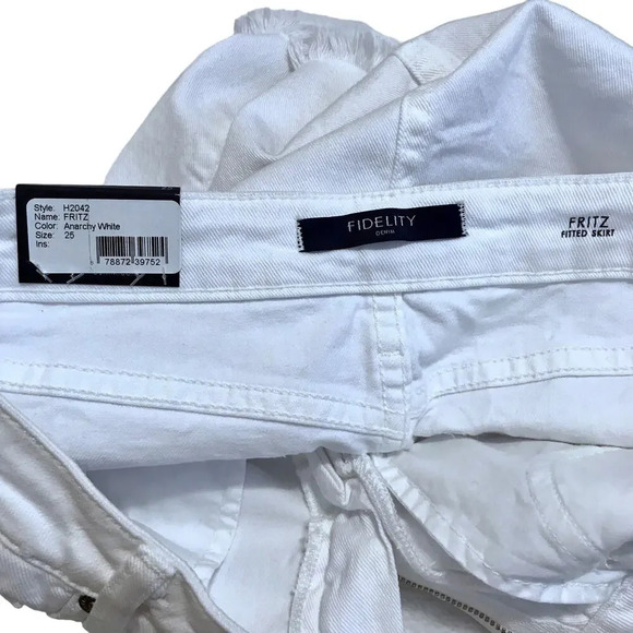 Fidelity Denim NWT White Jean Mini Skirt Women 25 - Picture 11 of 13